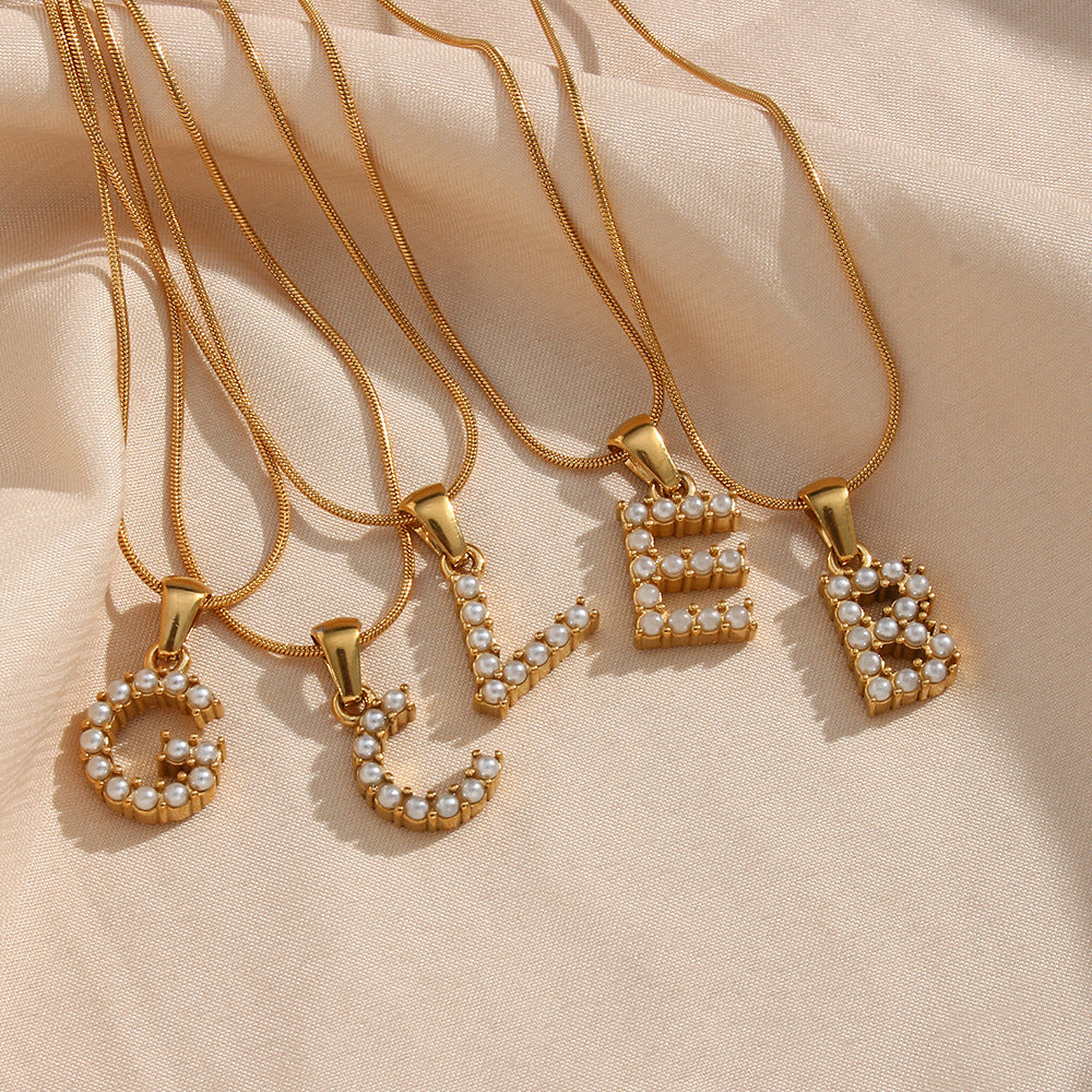 Collana con ciondolo a lettera - Oro 18K