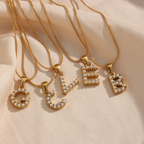 Collana con ciondolo a lettera - Oro 18K