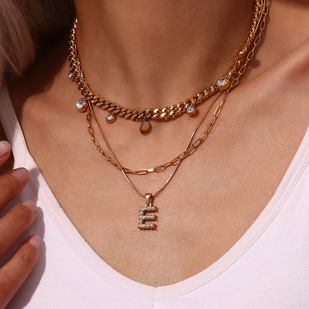 Collana con ciondolo a lettera - Oro 18K
